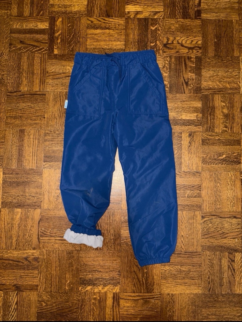 Jan & Jul Kids Navy fleece lined rain pants 6Y